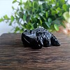 Natural Obsidian Carved Healing Crocodile Figurines PW-WG79151-01-1