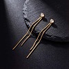 304 Stainless Steel Cubic Zirconia Tassel Earrings WGD0BF9-01-3