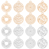 Unicraftale 80Pcs 4 Style Long-Lasting Plated Brass Filigree Charms KK-UN0001-92-1