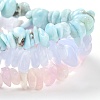 Chips Natural Larimar & Blue Lace Agate & Kunzite Beaded Stretch Bracelets Sets BJEW-JB05332-01-3