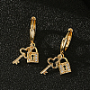 Brass Key with Lock Hoop Earrings SX3628-2