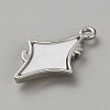 White Series Love Bow Alloy Acrylic Pendant PALLOY-WH0115-01P-08-2