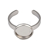 304 Stainless Steel Cuff Ring Components STAS-D372-07P-03-2