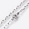 304 Stainless Steel Box Chain Necklaces NJEW-F248-22C-P-2