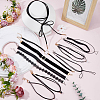 10Pcs 10 Styles Gothic Polyester Lace Choker Necklaces NJEW-SC0001-75-3