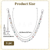 1Pc Alloy Colorful Rhinestone Flower & Plastic Pearl Link Chain Double Layer Pants Chains AJEW-GF0012-74-2