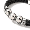 304 Stainless Steel Beaded Link Bracelet with Magnetic Clasp for Men Women BJEW-C021-22-P-4