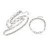 304 Stainless Steel Cross Link Chain Bracelet & Necklace Jewelry Sets SJEW-L199-07P-4