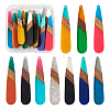 20Pcs 10 Colors Resin & Walnut Wood Big Pendants RESI-TA0001-66-1