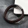 Braided Microfiber Leather Cord Bracelets for Men BJEW-Z081-14P-1