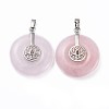 Natural Rose Quartz Pendants G-F640-B05-2