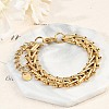 304 Stainless Steel Wheat Chains Bracelets for Women BJEW-F488-39G-3