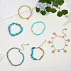 6Pcs 6 Style Alloy Flower Charm Bracelets Set BJEW-FI0001-79-5
