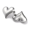 304 Stainless Steel Heart Stud Earrings EJEW-K295-04P-2