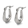 Non-Tarnish 304 Stainless Steel Oval Hoop Earrings for Women EJEW-P234-09P-1