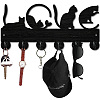 Black Wood & Iron Wall Mounted Hook Hangers DIY-WH0601-007-1