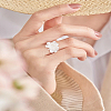1Pc Acrylic Flower Finger Rings RJEW-LP0003-38-1