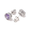 Rack Plating Brass Pave Single Cubic Zirconia Stud Earrings X-EJEW-I304-02P-04-2