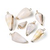 Electroplate Natural Shell Pendants SSHEL-N042-10-1