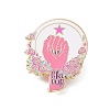 Rugosa Rose With Girl's Hand Enamel Pin JEWB-D012-04-1