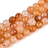Natural Red Agate Beads Strands G-T139-8mm-89A-01-4