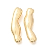Brass Wavy Curved Tube Beads KK-N289-11G-1