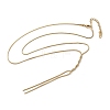 304 Stainless Steel Flat Snake Chain Y Necklaces for Women NJEW-R011-03G-4