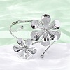 Flower Alloy Arm Cuff Bangles for Girl Women AJEW-A063-01A-P-3