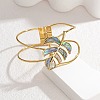 304 Stainless Steel Glass Hinged Bangles for Women BJEW-M082-06G-02-2