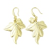 Rack Plating Brass Leaf  & Clover Dnagle Earrings KK-C029-13G-1