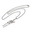 201 Stainless Steel Skeleton Pendant Necklaces NJEW-K283-08P-2