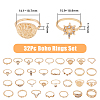 32Pcs 32 Style Alloy Finger Rings Sets with Crystal Rhinestone RJEW-FI0001-04-2