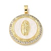 Brass Micro Pave Clear Cubic Zirconia Pendants KK-U046-08G-1