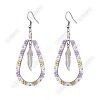 304 Stainless Steel Glass Seed Beads Dnagle Earrings EJEW-FS00078-1