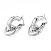 Brass Heart Dangle Hoop Earrings for Women EJEW-N011-86P-3