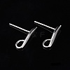 Rhodium Plated 925 Sterling Silver Stud Earring Findings X-STER-K168-118P-5