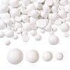 120Pcs 4 Styles Spray Painted White Wood Cabochons WOOD-TA0001-52-13