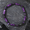 Bohemian Style Natural Amethyst Column Beads Stretch for Women Men WA5278-2