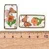 Brass & Transparent Epoxy Resin & Dried Flower Pendants RESI-G133-01G-01-3