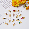 DICOSMETIC 16Pcs 8 Colors Real 18K Gold Plated Brass Micro Pave Cubic Zirconia Charms ZIRC-DC0001-07-3