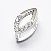 Anti-Tarnish Rhodium Plated 925 Sterling Silver Micro Pave Cubic Zirconia Pendant Bails STER-E053-07P-1