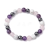 Natural & Synthetic Mixed Gemstone Beads Thread Stretch Bracelets for Women BJEW-JB11250-2