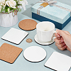 Olycraft 20Pcs 2 Styles Square & Flat Round MDF Cup Mats AJEW-OC0005-04-3