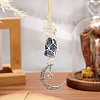 Nuggets Natural Quartz Crystal & Lapis Lazuli Pouch Pendant Decorations HJEW-WH20002-03E-4