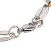 304 Stainless Steel Oval Link Chain Bracelets BJEW-B078-105GP-3