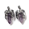 Natural Amethyst Pointed Pendants G-B042-04P-54-2