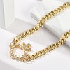 Brass Micro Pave Cubic Zirconia Link Bracelets BJEW-M050-06G-01-2