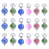 30Pcs Natural Colorful Tourmaline Dice Charms PALLOY-TA00366-3