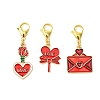 Valentine's Day Envelope Heart Alloy Enamel Pendant Decorations HJEW-JM02897-2