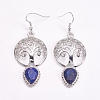Brass Dangle Earrings EJEW-G240-B04-1